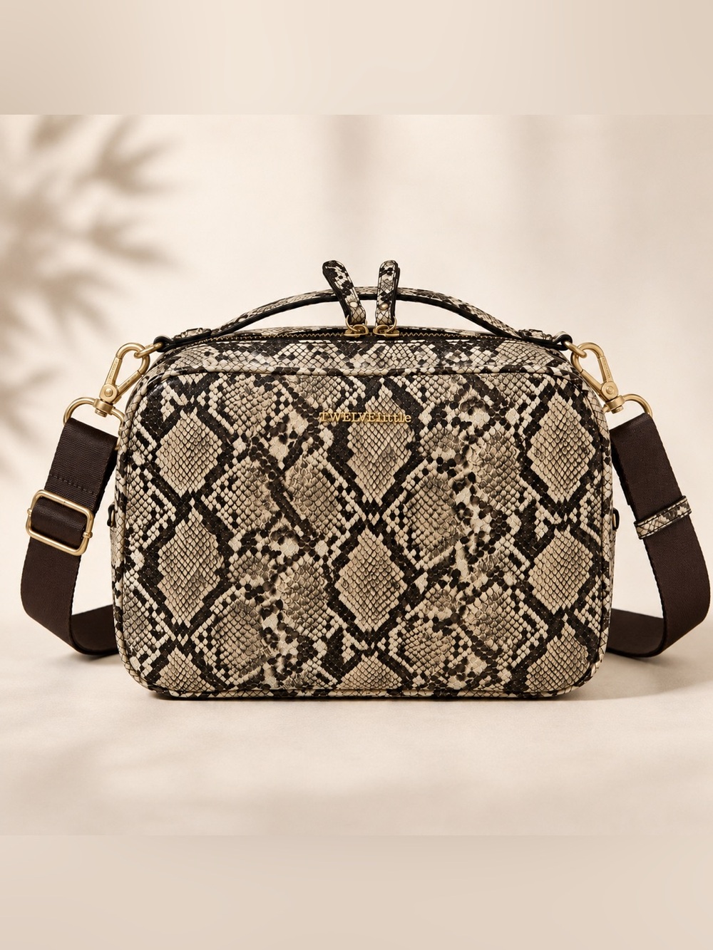 TWELVElittle Diaper Bag Snake Print Crossbody Baby Clutch Changing Pad EUC - Picture 2 of 8
